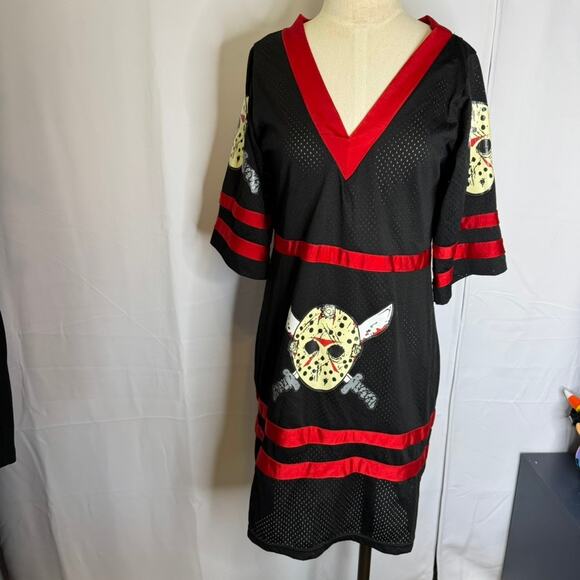 Rubie’s Friday the 13th Miss Voorhees 13 Jersey Dress Black Red L - Picture 3 of 10